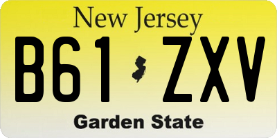 NJ license plate B61ZXV