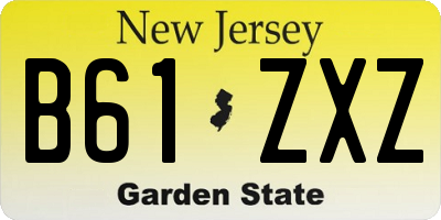NJ license plate B61ZXZ