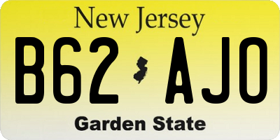NJ license plate B62AJO