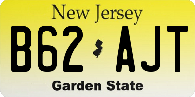 NJ license plate B62AJT