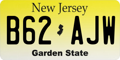 NJ license plate B62AJW