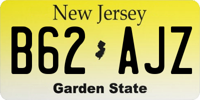 NJ license plate B62AJZ