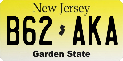 NJ license plate B62AKA