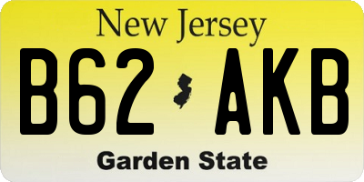NJ license plate B62AKB