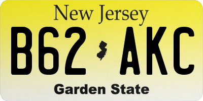NJ license plate B62AKC