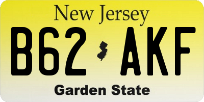 NJ license plate B62AKF