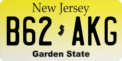 NJ license plate B62AKG