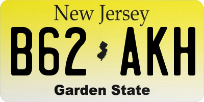 NJ license plate B62AKH