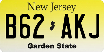 NJ license plate B62AKJ