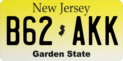 NJ license plate B62AKK