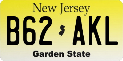 NJ license plate B62AKL