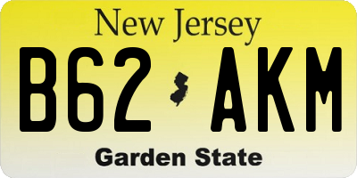 NJ license plate B62AKM