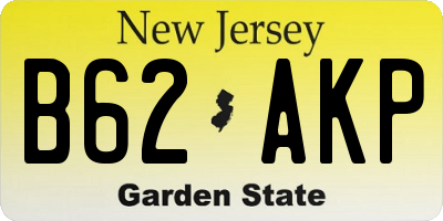 NJ license plate B62AKP