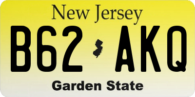 NJ license plate B62AKQ