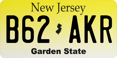 NJ license plate B62AKR