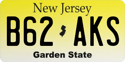 NJ license plate B62AKS