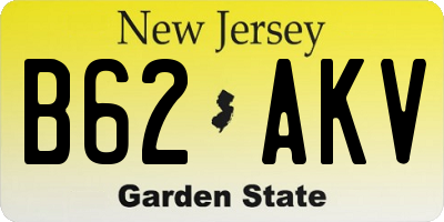 NJ license plate B62AKV