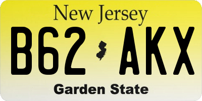 NJ license plate B62AKX