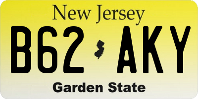 NJ license plate B62AKY