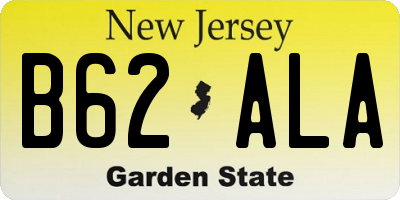 NJ license plate B62ALA