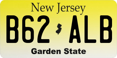 NJ license plate B62ALB
