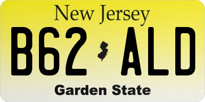 NJ license plate B62ALD