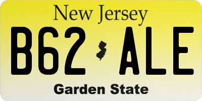 NJ license plate B62ALE