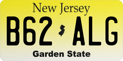 NJ license plate B62ALG