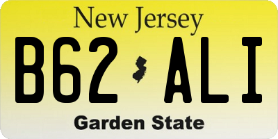NJ license plate B62ALI