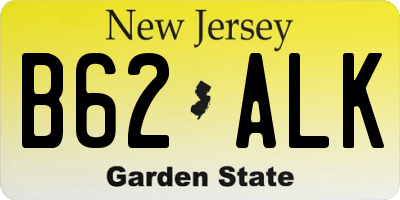 NJ license plate B62ALK