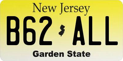 NJ license plate B62ALL