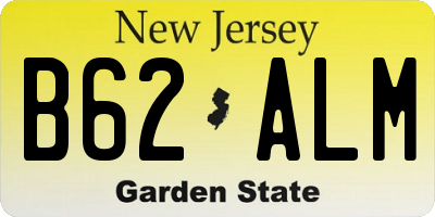 NJ license plate B62ALM