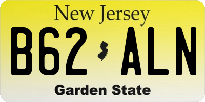 NJ license plate B62ALN