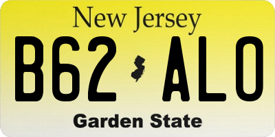 NJ license plate B62ALO