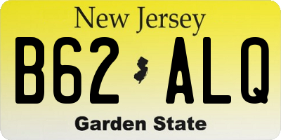 NJ license plate B62ALQ