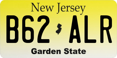 NJ license plate B62ALR