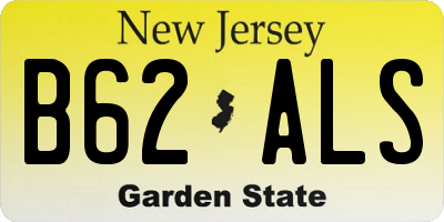 NJ license plate B62ALS