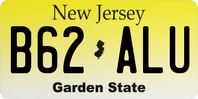 NJ license plate B62ALU