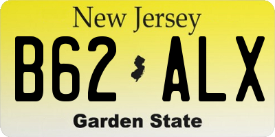 NJ license plate B62ALX