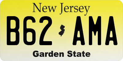 NJ license plate B62AMA