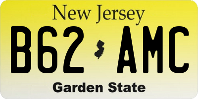 NJ license plate B62AMC