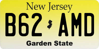 NJ license plate B62AMD
