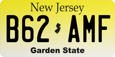 NJ license plate B62AMF