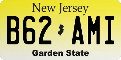NJ license plate B62AMI