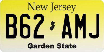 NJ license plate B62AMJ