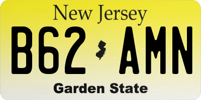 NJ license plate B62AMN