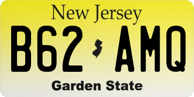 NJ license plate B62AMQ
