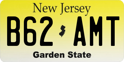 NJ license plate B62AMT