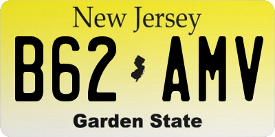 NJ license plate B62AMV