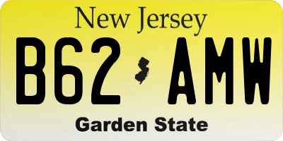 NJ license plate B62AMW